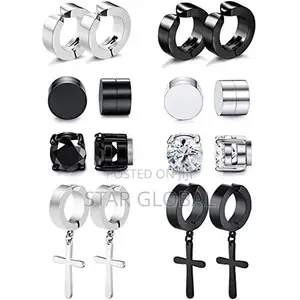 Men and Women 8 Pairs Magnetic Stainless Steel Ear Clip Set