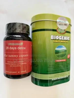 28 Days Detox Flat Tummy Capsule/ Biogenic Tea Best Combo