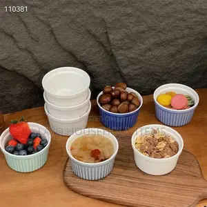Set of 8pcs White Porcelain Ramekins Bakeware, Ceramic