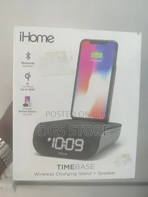 Ihome Time Base Wireless Charging Stand+ Bluetooth Speaker