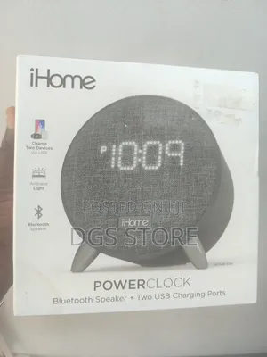 Ihome Power Clock Bluetooth Speaker+ Two Usb Charging Port