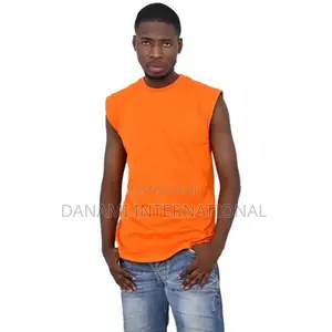 Danami Plain Tank Top/Sleeveless T-Shirt- Orange