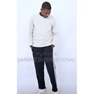 Danami Track/Sweat Pants Joggers- Black With 4 White Stripes