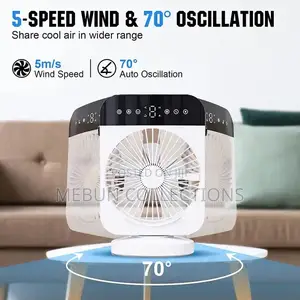 Rotating Mist Air Cooler Fan With Touchscreen and Led Light