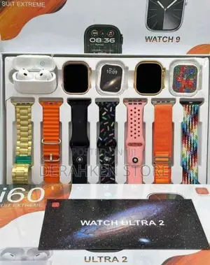 I60 Ultra Smart Watch With 2 Watches, Airpod Pro and 7 Strap
