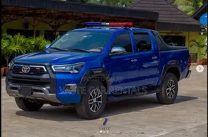 Blue Toyota Hilux 2020 for Escort and Security Rent