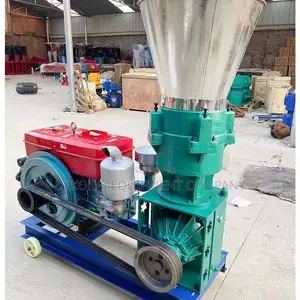 300kg/Hr Pelletizer Machine With Engine,Tranport Cage,Silo