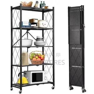 5 Layers Quality Foladable Multipurpose Storage Kitchen Rack
