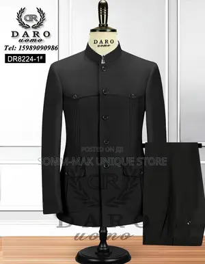 Bishop Neck Long Sleeve Safari Suit- 2 in 1
