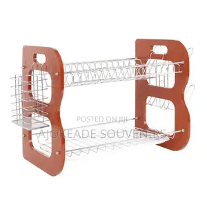 2 Layer Wooden Plate Rack