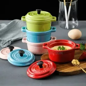 Ceramic Bowl Ramekins With Lids,Oven Safe