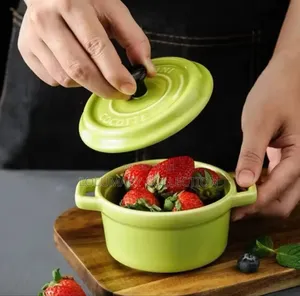 Ceramic Bowl Ramekins With Lids,Oven Safe