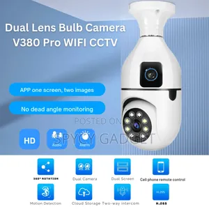 Dual Lens PTZ Bulb Auto Tracking Wireless Camera