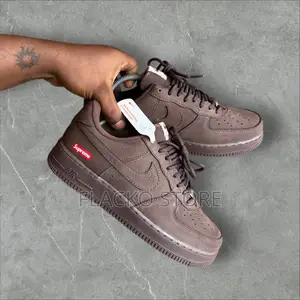 Original Supreme X Nike Air Force 1 Baroque Brown Sneakers
