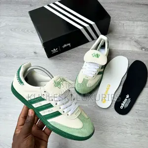 Original Stussy X Adidas Samba Green Sneakers