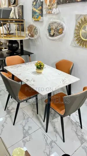 Marble Dining Table 120cm by 80cm and 4 Chairs