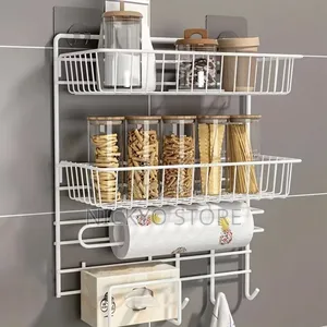 Multi-Functional Wall-Mounted Kitchen Storage Rack