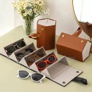 5 Slot Sunglasses Organizer Case Foldable Eyeglasses Storage Bag