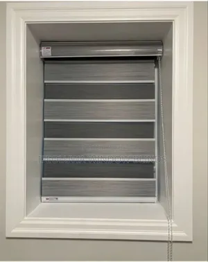 Day and Night Window Blinds Grey Laced With White