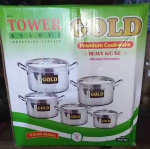 5set Tower Gold Aluminium Pot