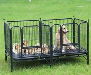 Heavy Duty Dog Cage Foldable With Tray Large
