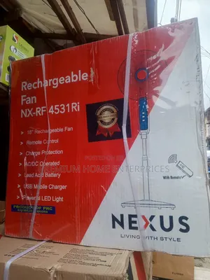 Nexus Rechargeable Standing Fan 18 Inches With Remote