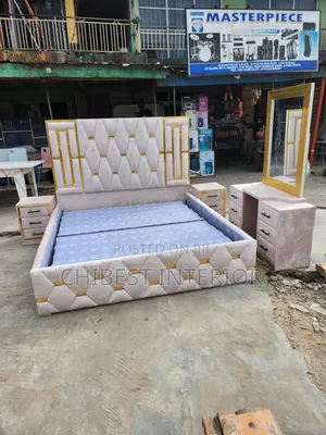 6by6 Bed With Dressing Mirror and Two Side Drawers