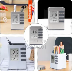 Clock Pen Holder Multifunctional Electronic Pen Holder
