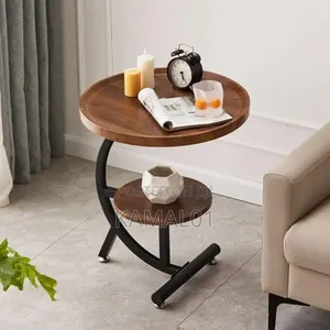 Home Round Side End Table 2-Tier Coffee Round Table