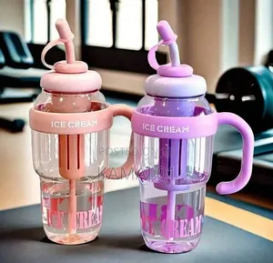 Water Bottle With Straw and Handle, Large Capacity
1200ml