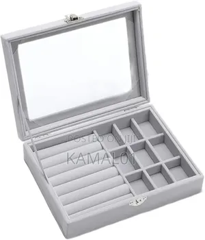 Jewelry Velvet Drawer Transparent Glass Ring Organiser