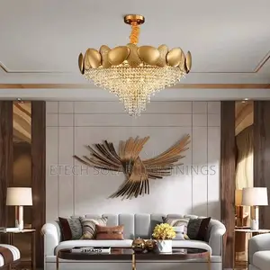 Modern Round Crystal Living Room Dining Chandelier Light