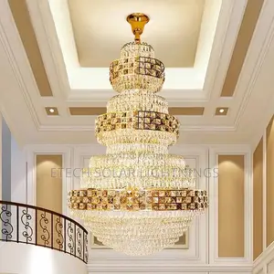 Luxury Modern Duplex Villa Open Parlor Crystal Chandelier