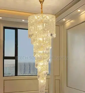 Modern Staircase Living Room Crystal Chandelier Light