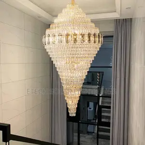 Duplex Living Room High End Staircase Crystal Chandelier
