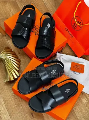Original Hermes Leather Sandals in Two Design