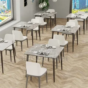 4 People Seat Marble Dining Table Rectangular Restaurant