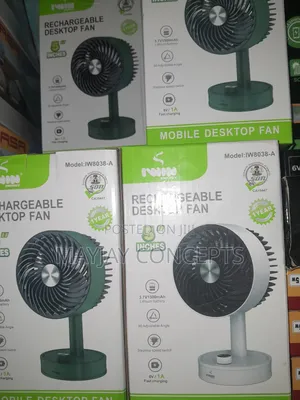 Iwin 5" Rechargeable Mobile Table Fan + Usb Cord Charger