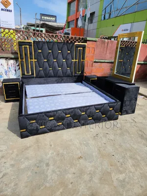 Advanced Six by Six Bed With Bed Sides and Dresser.