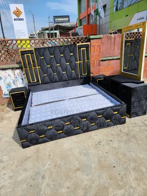 Black Colour 6by6 Set of Bed.