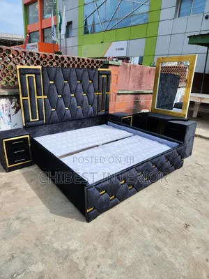 Versace- Like 6by6 Set of Padded Bed Frame