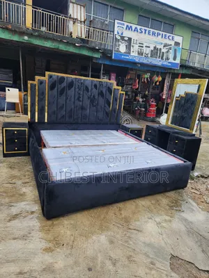 7by7 Bed With Padded Dresser and Side Tables