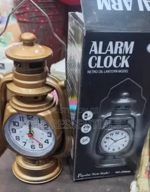 Decor Design Lantern Alarm Clock Gold