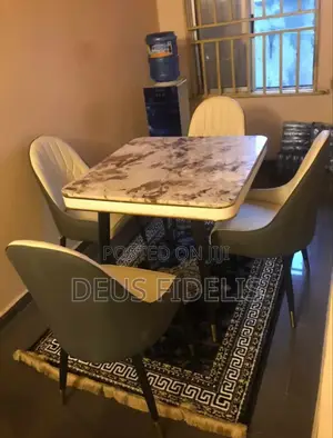 Classic Marble Dining Table and 4 Chairs