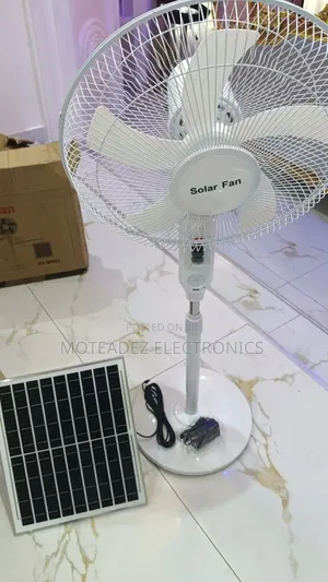 Hs Solar/Ac 16" Rechargeable Stand Fan W/Remote, and Bulb