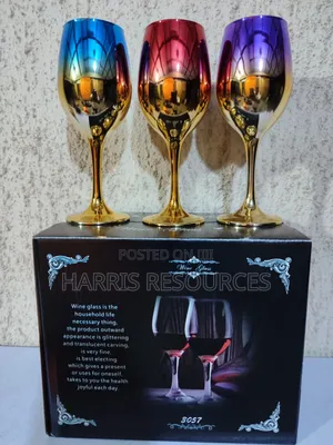 Golden Wine Glass Cup- 6pcs