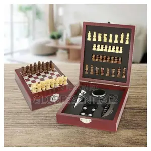 Wine Bottle Opener and Chess Gift Set