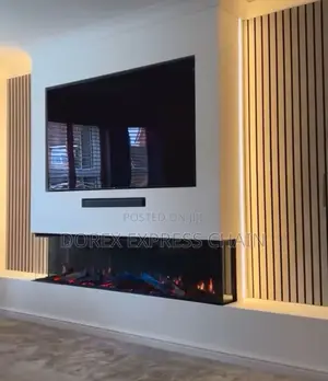 Scandinavian Simplicity Console With Fire Place - Good.