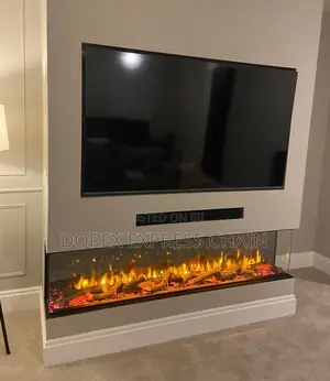 Contemporary Elegance TV Console With an Amazing Fire Place