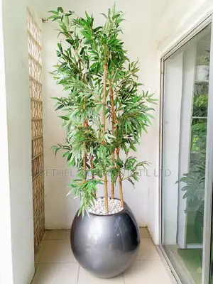 Artificial Bamboo Stick Potted With Fiberglass Flower Pot